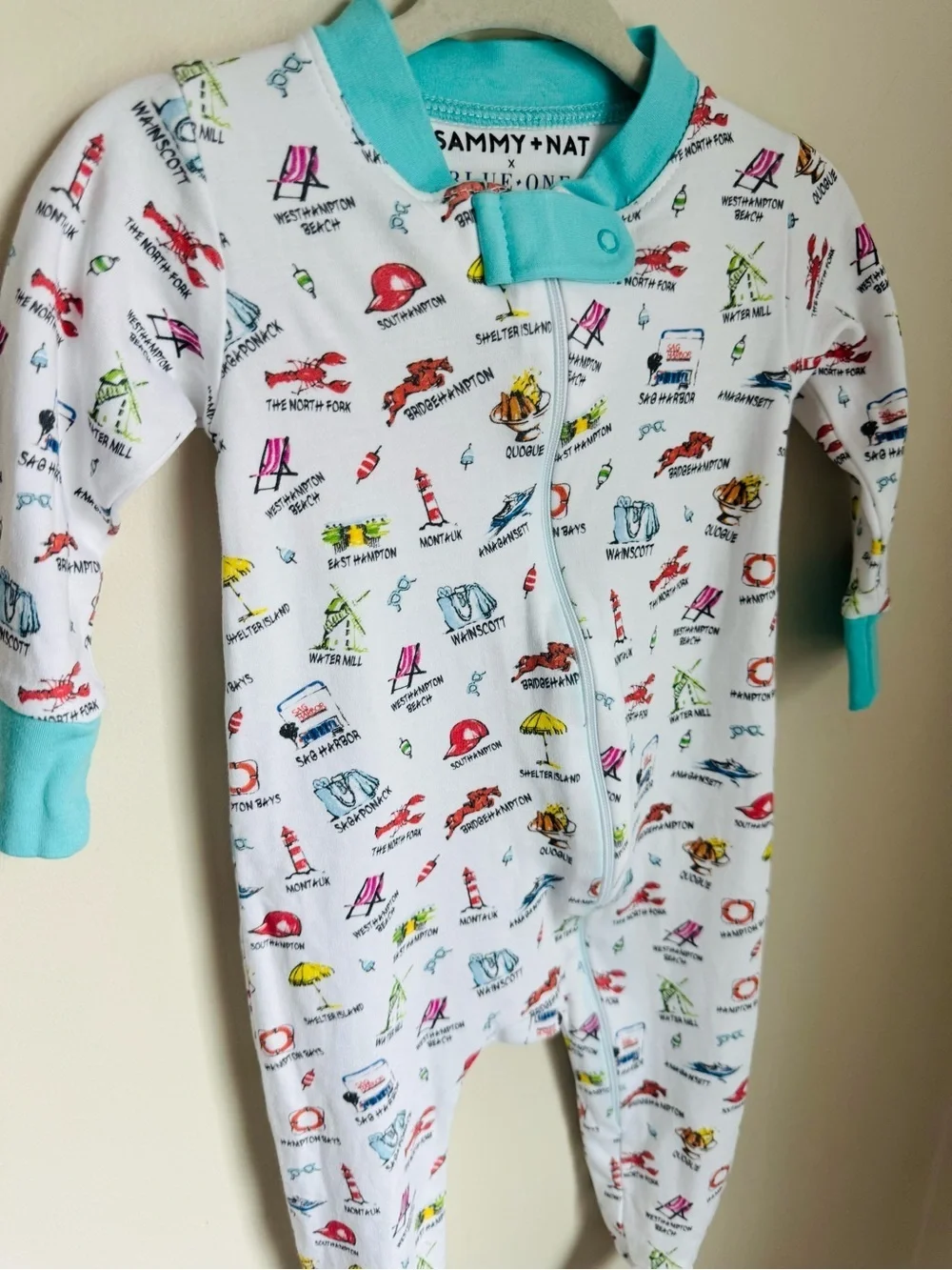 Sammy + Nat x Blue One The Hamptons Baby Footie Pajamas Size 9M